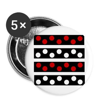 Polka Dots - Buttons groß 56 mm (5er Pack) - Weiß - Vorne