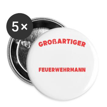 Feuerwehrmann Statement Berufsfeuerwehr Feuerwehr - Buttons groß 56 mm (5er Pack) - Weiß - Vorne