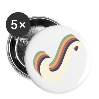 Letters S - Buttons large 2.2''/56 mm (5-pack) - white - Front