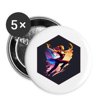 Dance - Buttons groß 56 mm (5er Pack) - Weiß - Vorne