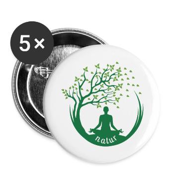 Nature - Buttons groß 56 mm (5er Pack) - Weiß - Vorne