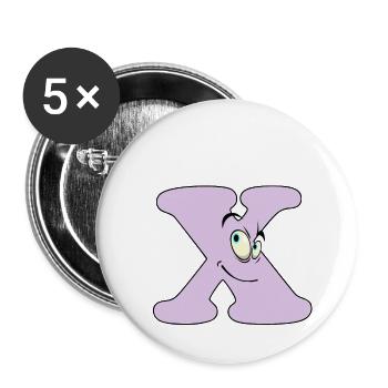 X - Buttons groß 56 mm (5er Pack) - Weiß - Vorne