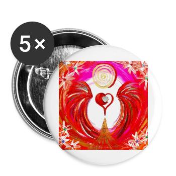 Herzengel Neue Ära - Buttons groß 56 mm (5er Pack) - Weiß - Vorne