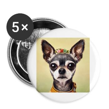Chica Chihuahua Cute Romantic Design - Buttons large 2.2''/56 mm (5-pack) - white - Front