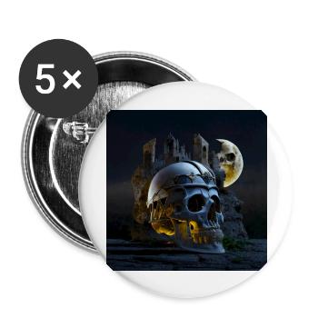 Night knight meltyskull - Buttons large 2.2''/56 mm (5-pack) - white - Front