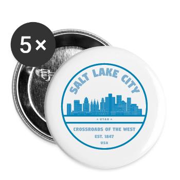 Salt Lake City Skyline Stempel - Buttons groß 56 mm (5er Pack) - Weiß - Vorne