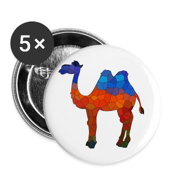 Chameau - Lot de 5 grands badges (56 mm) - blanc - Devant