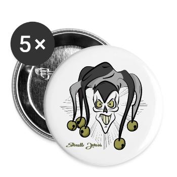Blague sur le crâne4 - Lot de 5 grands badges (56 mm) - blanc - Devant