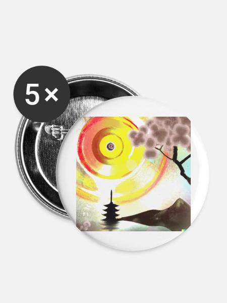 JD Star Artwork No.1 - Buttons groß 56 mm (5er Pack) - Weiß