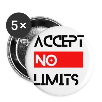 accept no limits grenzenlos erfolg motivation - Buttons groß 56 mm (5er Pack) - Weiß - Vorne