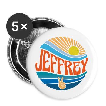Jeffrey Shirt Vintage Sunset Jeffrey Groovy Tie - Lot de 5 grands badges (56 mm) - blanc - Devant