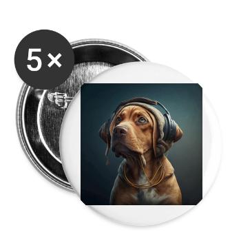 Süße Hunde im Cartoon design! Für Hundeliebhaber! - Buttons groß 56 mm (5er Pack) - Weiß - Vorne