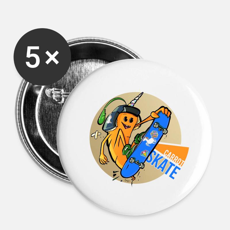 Carrot skate - Buttons large 2.2''/56 mm (5-pack) - white
