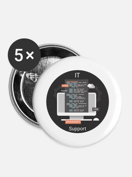 IT Support - Buttons groß 56 mm (5er Pack) - Weiß