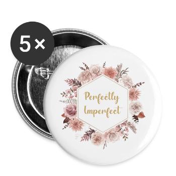 perfectly imperfect - Buttons groß 56 mm (5er Pack) - Weiß - Vorne