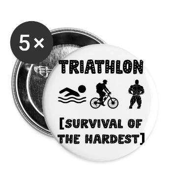 Marathon Triathlon Running Jogging Biking Cycling - Buttons large 2.2''/56 mm (5-pack) - white - Front