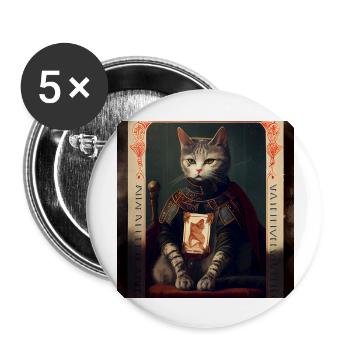 Chat dans la conception de carte de tarot mystique! - Lot de 5 grands badges (56 mm) - blanc - Devant