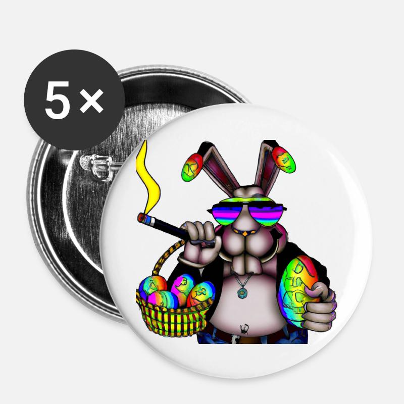 Easter 3 - Buttons large 2.2''/56 mm (5-pack) - white