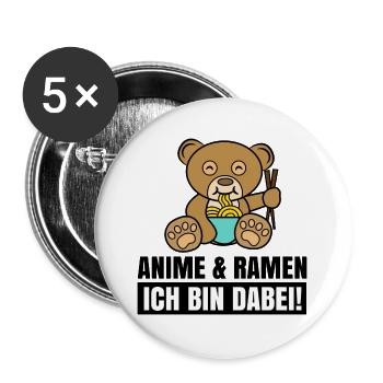 Cool Anime Manga Statement Zeichentrick Popkultur - Buttons groß 56 mm (5er Pack) - Weiß - Vorne