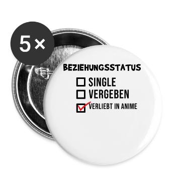 Anime Popkultur Asiatisch Manga Statement - Buttons groß 56 mm (5er Pack) - Weiß - Vorne