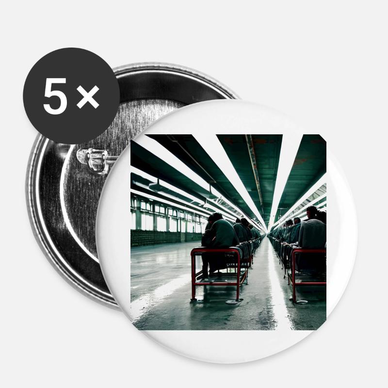Airport Hall - Buttons large 2.2''/56 mm (5-pack) - white