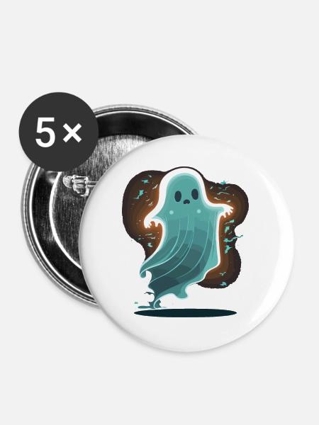 Glühender Geist - Buttons groß 56 mm (5er Pack) - Weiß