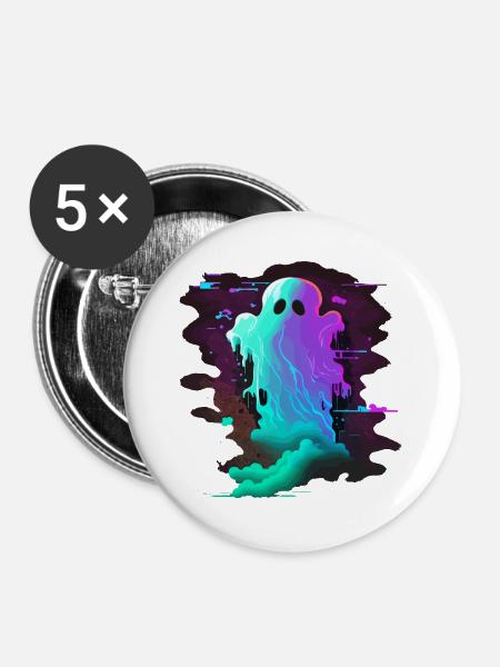 Geist im Nebel - Buttons groß 56 mm (5er Pack) - Weiß
