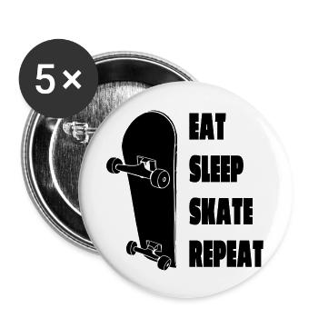 Skateboard Skate-Fan Skaten Skater Skateboarding - Buttons groß 56 mm (5er Pack) - Weiß - Vorne