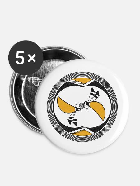 Schmetterling - Buttons groß 56 mm (5er Pack) - Weiß