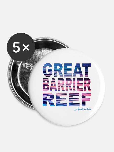 GREAT BARRIER REEF Australia - Buttons groß 56 mm (5er Pack) - Weiß