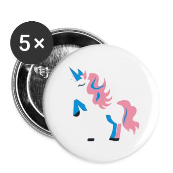 La licorne - Lot de 5 grands badges (56 mm) - blanc - Devant