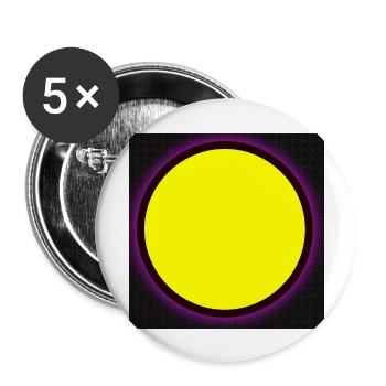 Punkt [Gelb] - Buttons groß 56 mm (5er Pack) - Weiß - Vorne