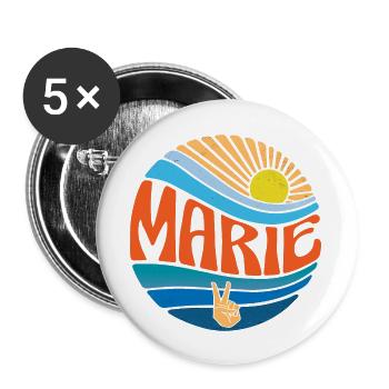 Marie Chemise Vintage Sunset Marie Groovy Tie Dye - Lot de 5 grands badges (56 mm) - blanc - Devant