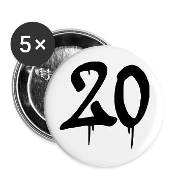 20 graffiti - Buttons large 2.2''/56 mm (5-pack) - white - Front