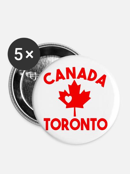 Kanada Toronto - Buttons groß 56 mm (5er Pack) - Weiß