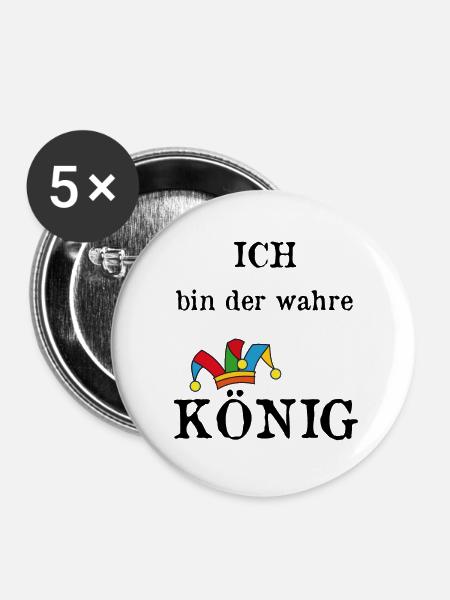 der wahre König - Buttons groß 56 mm (5er Pack) - Weiß