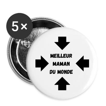 Famille - Lot de 5 grands badges (56 mm) - blanc - Devant