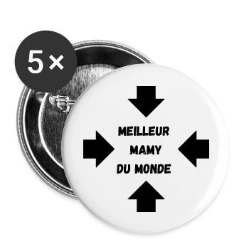 Famille - Lot de 5 grands badges (56 mm) - blanc - Devant