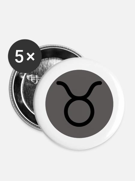 Sternzeichen Stier - Buttons groß 56 mm (5er Pack) - Weiß