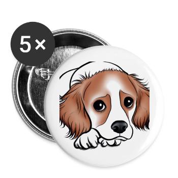 Dog - Buttons large 2.2''/56 mm (5-pack) - white - Front