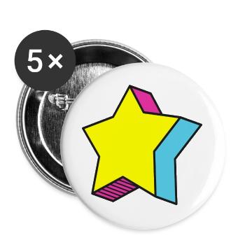 Star Stern - Buttons groß 56 mm (5er Pack) - Weiß - Vorne