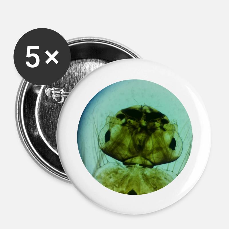 Mosquito Larva - Buttons large 2.2''/56 mm (5-pack) - white