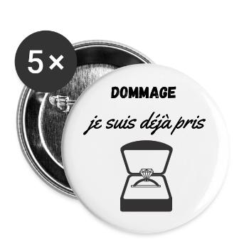 Déjà pris - Lot de 5 grands badges (56 mm) - blanc - Devant