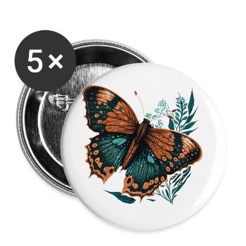 Rêves de papillons - Lot de 5 grands badges (56 mm) - blanc - Devant