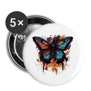 Butterfly Beauty - Buttons large 2.2''/56 mm (5-pack) - white - Front