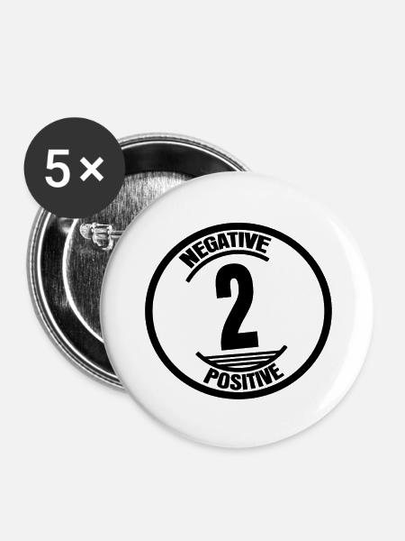 Negativ zu Positiv - Buttons groß 56 mm (5er Pack) - Weiß