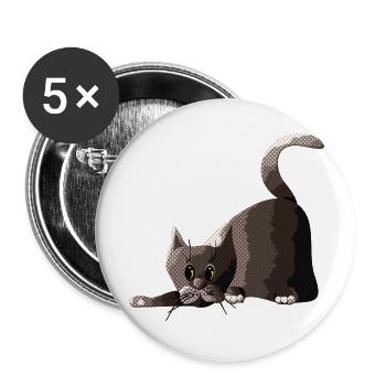 Cat - Buttons large 2.2''/56 mm (5-pack) - white - Front