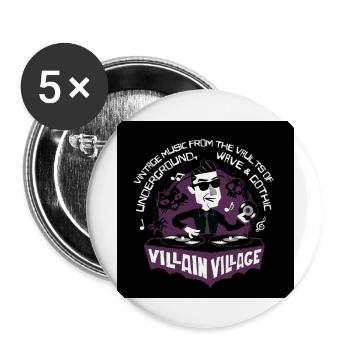 villains village logo Tie Sunglasses - Buttons groß 56 mm (5er Pack) - Weiß - Vorne
