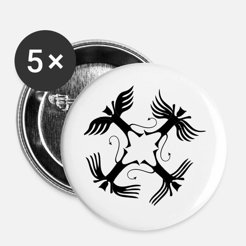 Devils circle - Buttons large 2.2''/56 mm (5-pack) - white
