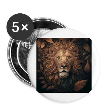 Lion King leaves - Buttons large 2.2''/56 mm (5-pack) - white - Front